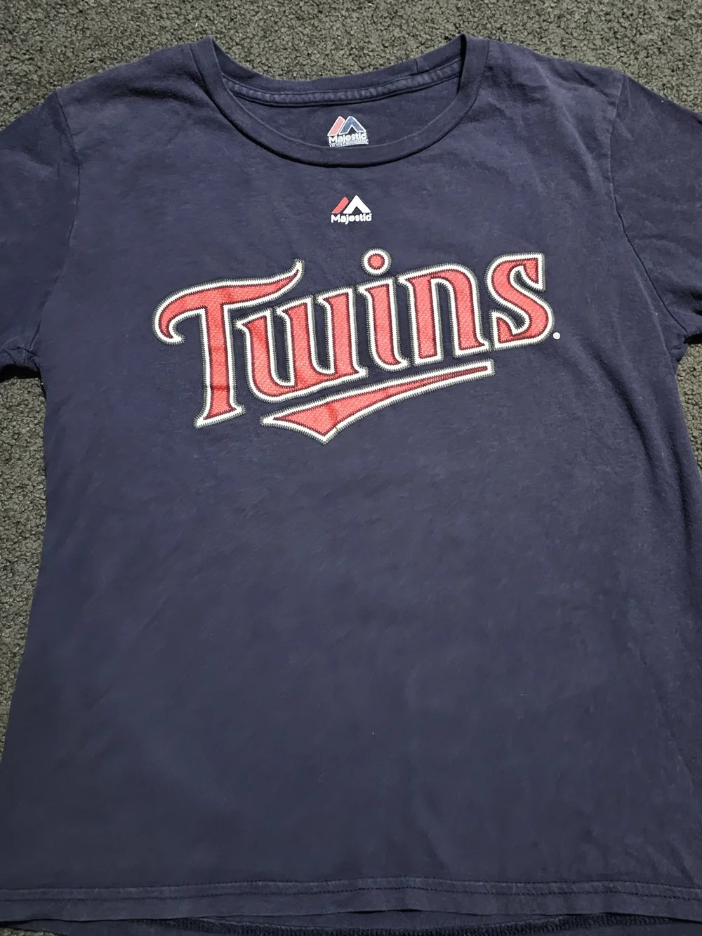Majestic Kids Minnesota Twins Navy T-Shirt with Red Logo Size M